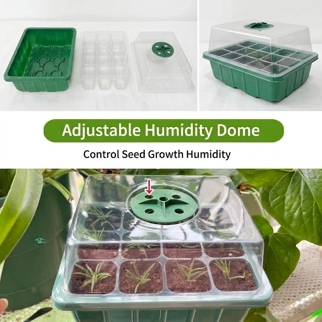 Humidity Dome Kit - Seed Starter Tray with Plant Light